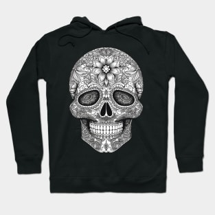 Black and White Sugar Skull Hoodie